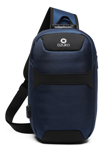 Imagen 1 de 6 de Ozuko Bolso De Hombro Para Hombre Usb Antirrobo Bandolera
