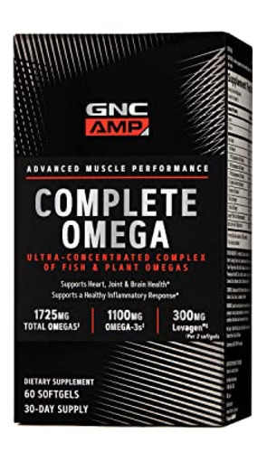 Suplemento Omega Gnc Amp Complete Omega, 60 Cápsulas Blanda