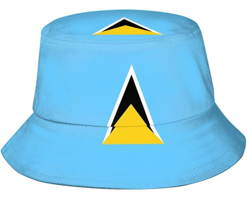 Lindo Sombrero Cubo Bandera Santa Lucía, Gorra Pescador Sol