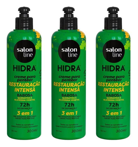 Creme Para Pentear Salon Line 300ml Hidrata 3em1 Babosa- 3un
