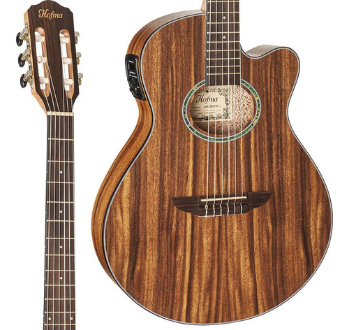 Violao Eletrico Nylon Hofma Hmn288 Stnt Satin Natural