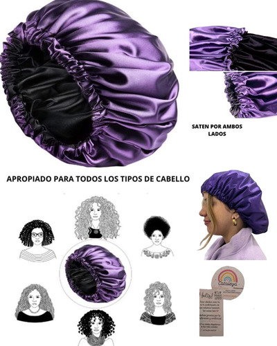 Gorro Antifrizz Cofia +rizador Ondas Sin Calor+broche+colita Rosa Chicle