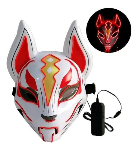 Mascarilla Luces De Neón Juguete Fiesta De Zorro 10 Colores