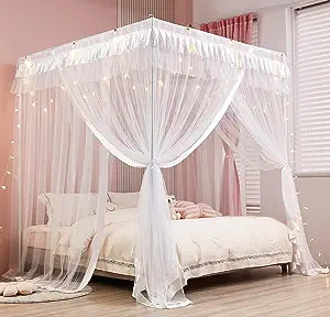 Mengersi Princess 4 Corners Post Bed Canopy Mosquito Net ...