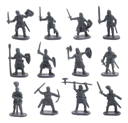 Hombres Juguetes Knight Figuras Pequeños 2-3 Cm Gris