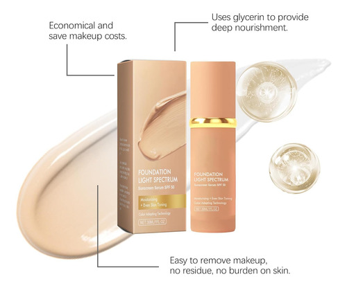 Base De Maquillaje Líquida 4 En 1, Spf 50, Base En Crema
