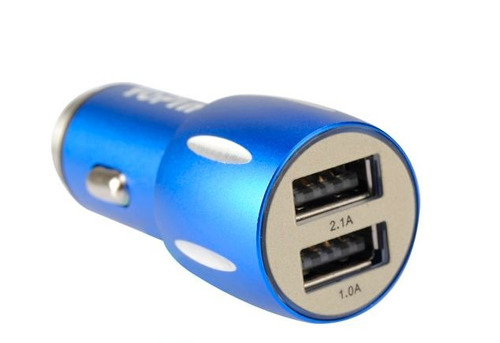 Cargador Doble Usb Y Encendedor 12v/24v Azul Kube Kbch008blu