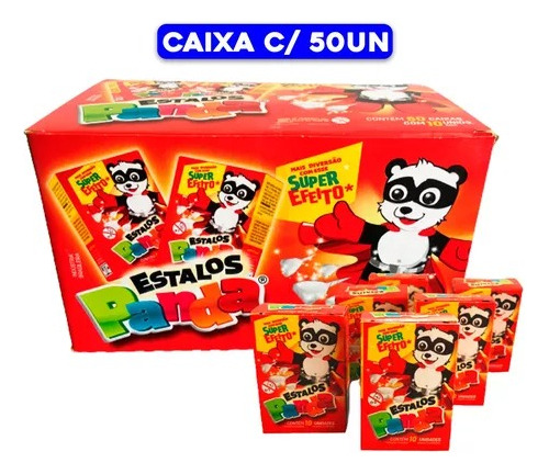 03 Caixa De Estalinho Panda Com 50und Festa Junina E Festas