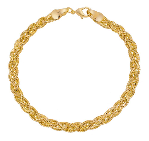 Pulseira Trançada Feminina Amoeto Semijoia Banhado Ouro 18k