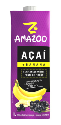 Suco Amazoo Açai Banana 1l Líquido Unidade Caixa Amazoo