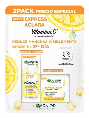 Crema Y Sérum Facial Garnier Express Aclara Anti Manchas 2pz