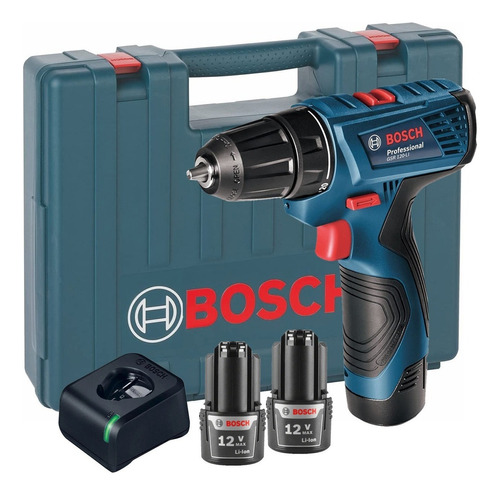 Taladro Atornillador Bosch Con Maletin 2 Baterias Gsr120-li 