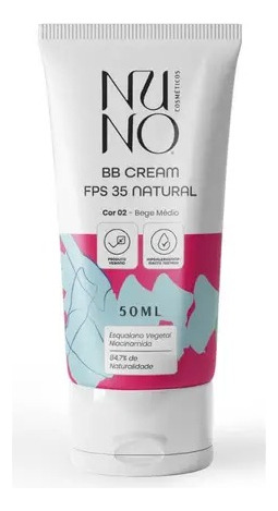 Bb Cream Fps 35 Natural Cor 02 Bege Médio 50ml - Nuno Bege Médio