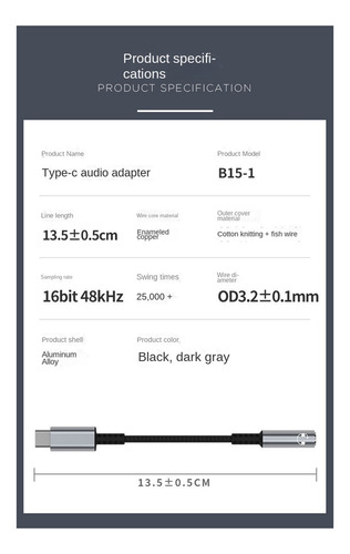 Adaptador De Audio Digital C4usb C A Conector Para Auricular