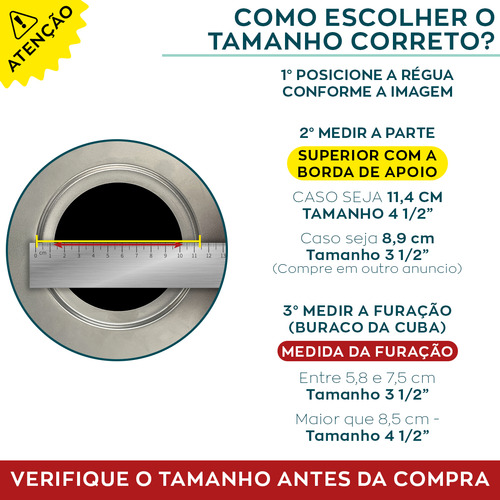 Kit Escoamento Valvula Inox 4 1/2 E Sifao Flexivel Cozinha Kit Instalação Sifão Sanfonado Universal E Válvula Higiênica 4 1/2 Inox Ralo Pia Com Cesto Escoamento Sifao De Plástico Dona D.cor