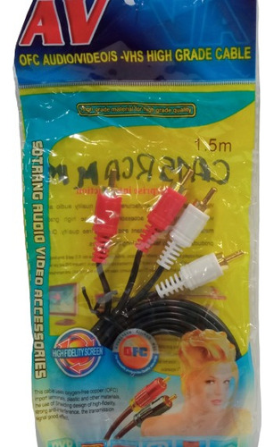 Cable De Audio Rca Macho - Macho 1.5mts Pack X 3 Otiesca