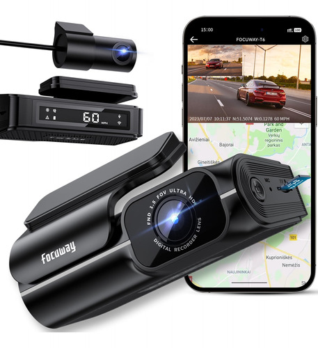 Camara De Tablero Frontal Y Trasera 4k, Velocidad Gps Wifi D