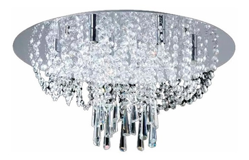 Plafon De Cristal 8 Luces Con Caireles Deco Led Buena Luz