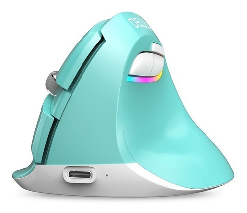 Mouse vertical recargable Delux  M618 Mini mint green