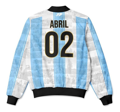 Imagen 2 de 2 de Campera Bomber Homenaje Malvinas Argentinas Mod 23