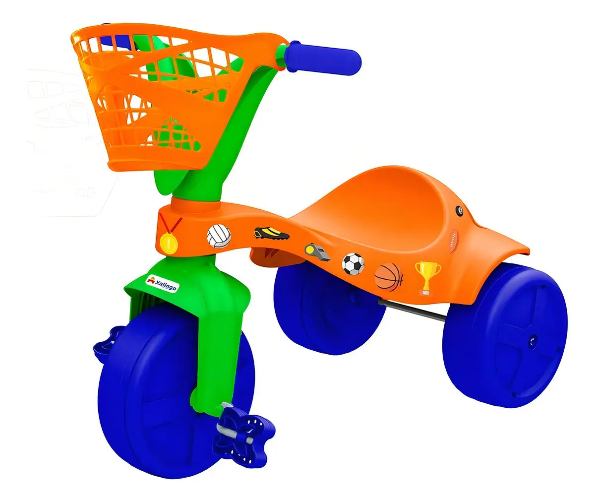 Triciclo Infantil Esportes Com Cestinha P/ Brinquedo Xalingo