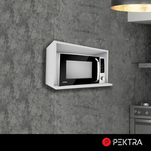 Imagen 4 de 9 de Alacena Para Microondas Mueble Cocina 60 Cm Blanco Melamina