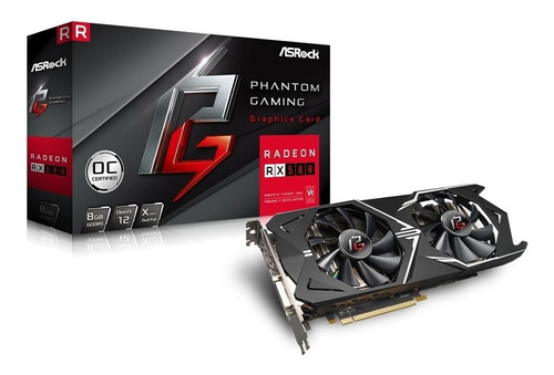 Imagem 1 de 2 de Placa de vídeo AMD ASRock  Phantom Gaming X Radeon RX 500 Series RX 580 PHANTOM GXR RX580 8G OC OC Edition 8GB
