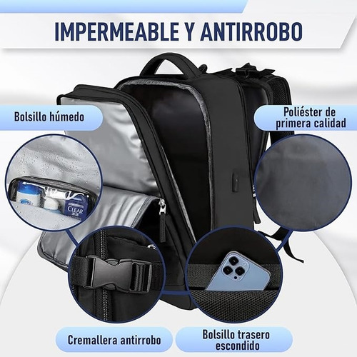 Mochila De Viaje Avión Multifuncional Gran Capacidad 40 Lts