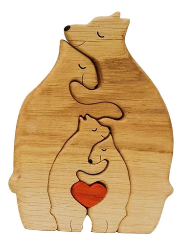 Sc Rompecabezas De Madera Con Decoración De Familia De Osos