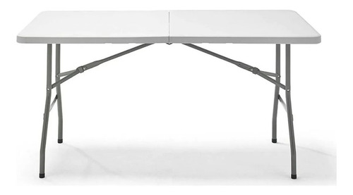 Mesa Plegable Tipo Valija 152 Cm Blanca Color Blanco