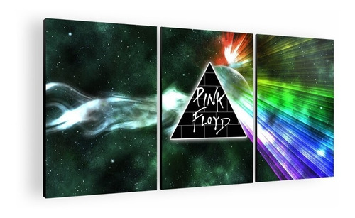 Cuadro Decorativo Mural Triptico Pink Floyd 126x60 Mdf