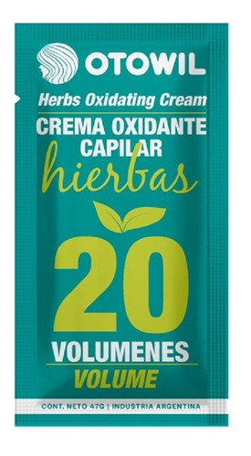 Crema Oxidante Otowil 20 Vol Hierbas - Sachet 47 G - X60un