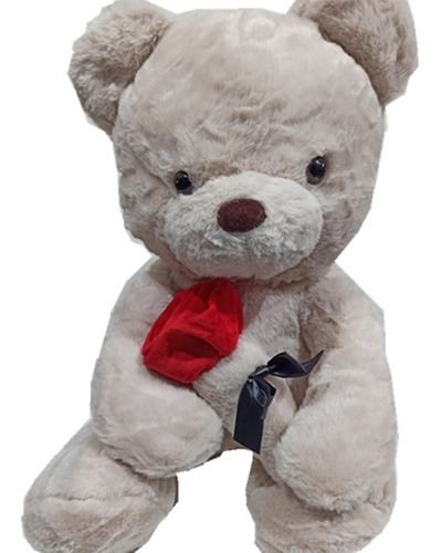 Peluche Oso Con Flor Rosa Mediano