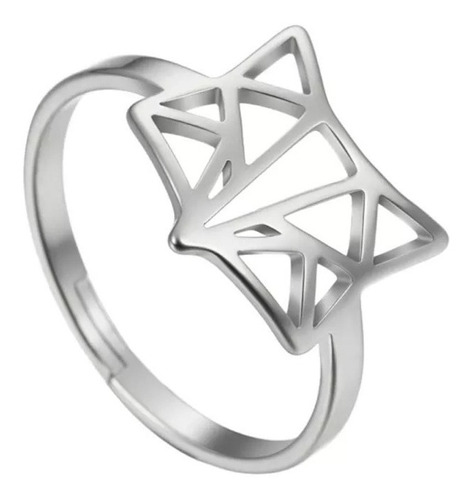 Anillo Zorro Origami Ajustable Metal  Moda Animal Sortija 