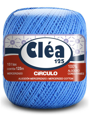 Fio/linha Cléa 125 Tex 151 100% Algodão Mercerizado 125m Cor 2500-acqua