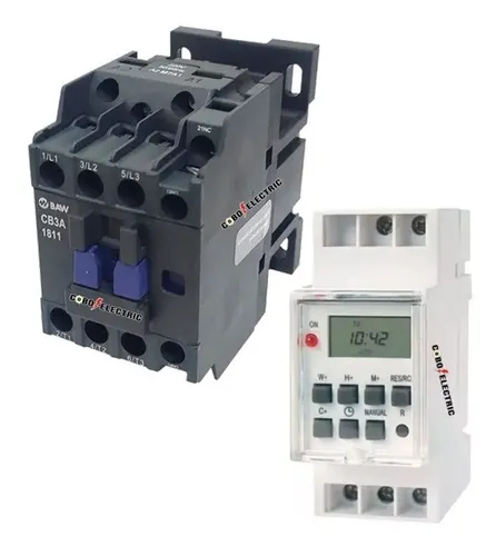 comprar Timer Digital Programable + Contactor Baw 25amp