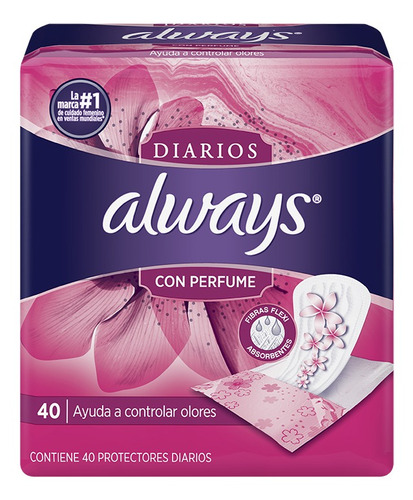 Protector Diario Always Con Perfume 40 Unidades