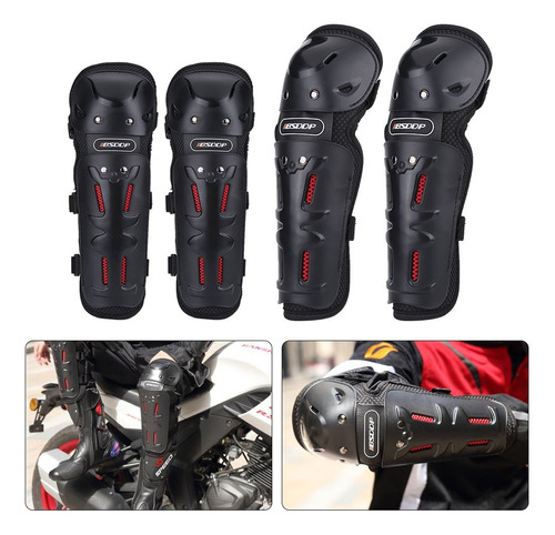 Coderas Rodilleras Protectoras Para Motocicleta Ajustables