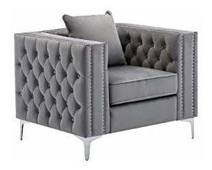 Silla Terciopelo Gris Almohada Espina