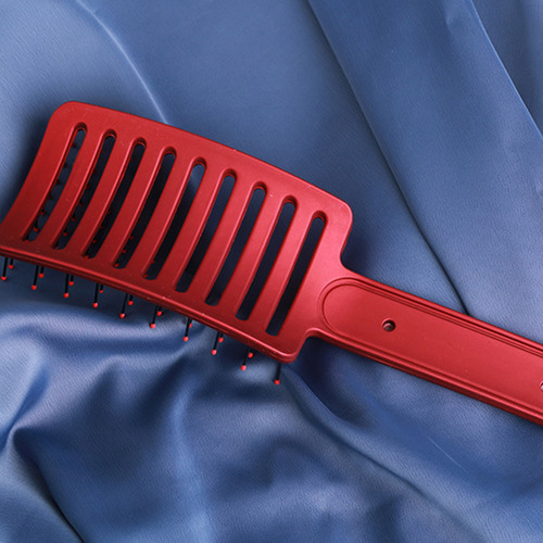 (bk)plastic Anti-static Hair Brush Curved Row Women Scalp Ma