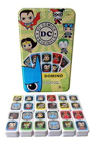 Domino Dc Comics Originals 28 Fichas Estuche Metálico