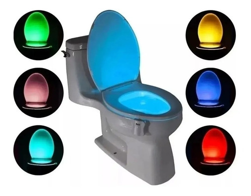 Luz Led Para Inodoro 8 Colores Con Sensor Movimiento