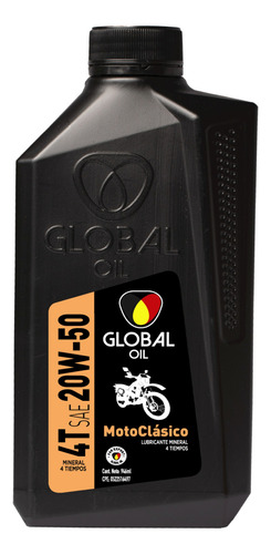 Aceite Global Oil Clasico Moto 4 Tiempos Mineral Sl 20w-50
