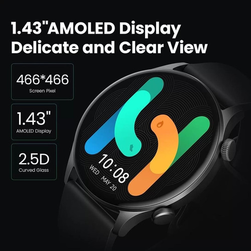 Imagen 7 de 8 de Smartwatch Haylou LS16 1.4" caja negra, malla negra