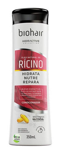 Condicionador Com Óleo De Rícino 350ml Biohair Nutre Repara