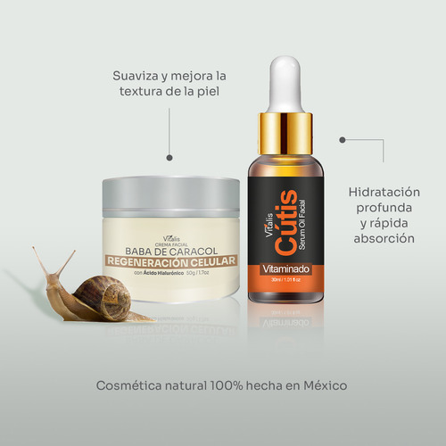 Kit Facial: 2 Crema Acido Hialurónico + 2 Serum Vitamina C