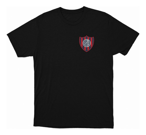 Remera Negra San Lorenzo Escudo En El Corazón 