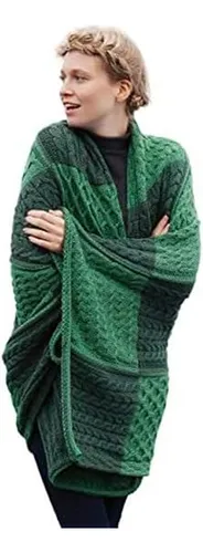 Manta De Punto Irlandés Aran Woollen Mills Manta De Intarsia