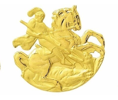 Medalha 4 Cm Sao Jorge Ouro 18k Pingente Guerreiro 3.6gr