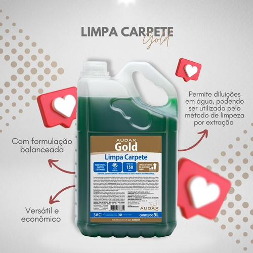 Limpa Carpetes E Estofados Audax Gold 5 Litros Limpa Tapetes